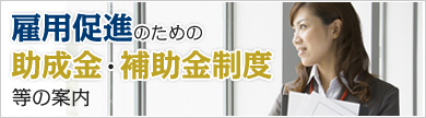 雇用促進のための助成金・補助金制度等の案内